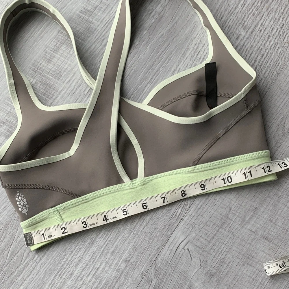 Free People Grey and Lime 🍋‍🟩 Sports Bra, size S.